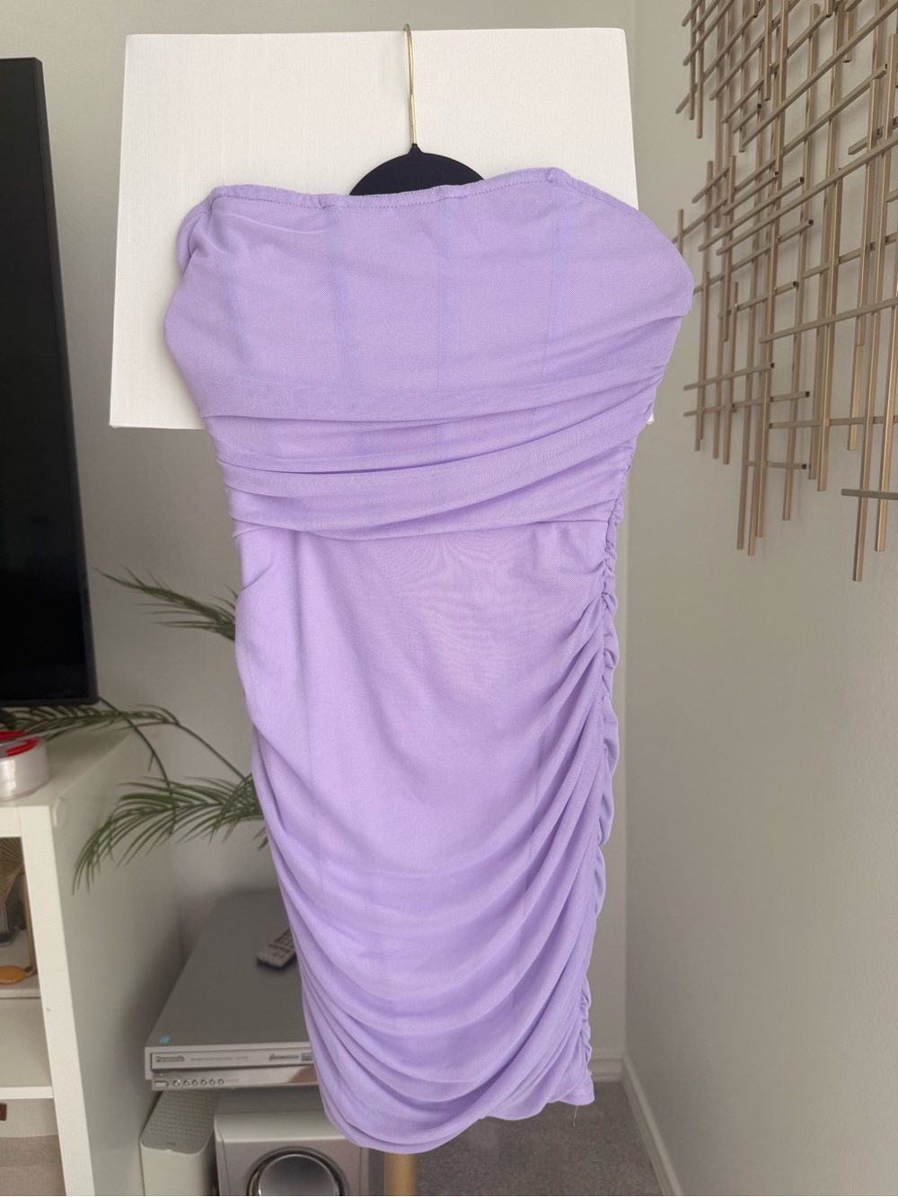 Aeropostale Strapless Lavender Ruched Bodycon Dress